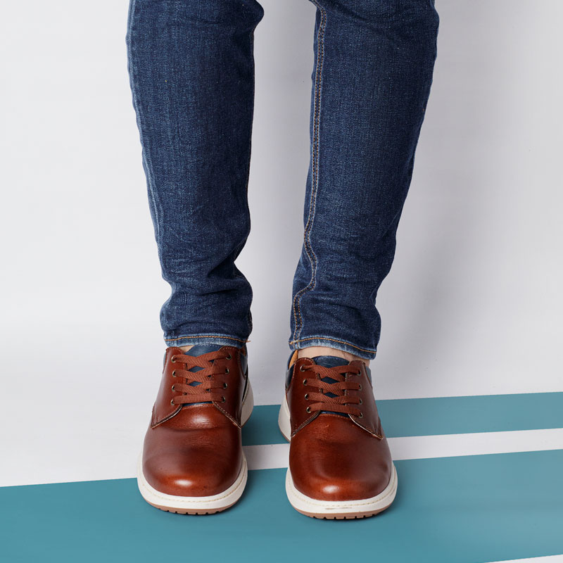 Casuales Para Hombre en Cuero Vino - Zapatos HENDZ
