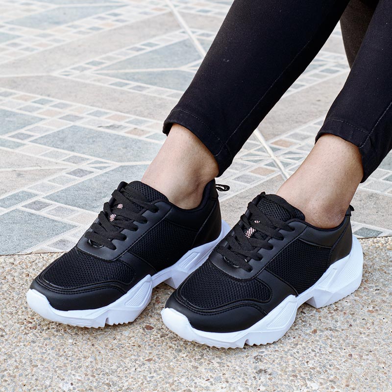 Tenis Para Mujer Negros con Amarillo - Colección HENDZ