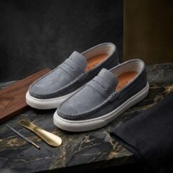 Mocasines Ultralivianos HENDZ ESENCIA en Cuero Carnaza Gris para Caballero | HENDZ